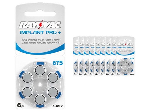 60 кохлеарных батарей RAYOVAC Implant PRO+ 675 PR44