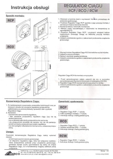 RCR-CH DARCO регулятор тяги дымохода на трубу