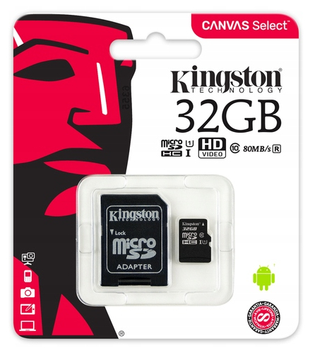 КАРТА ПАМЯТИ KINGSTON 32 ГБ MICRO CL10 + АДАПТЕР