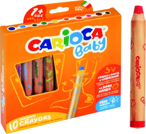 Мелки Carioca Baby 10 цветов 3в1 42818