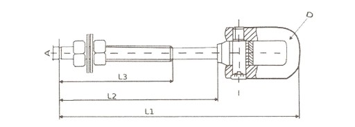 КРЮК ДЛЯ КРЕПЛЕНИЯ КАЧЕЛЕЙ С ШЕЙКЕЛЕМ М10х250