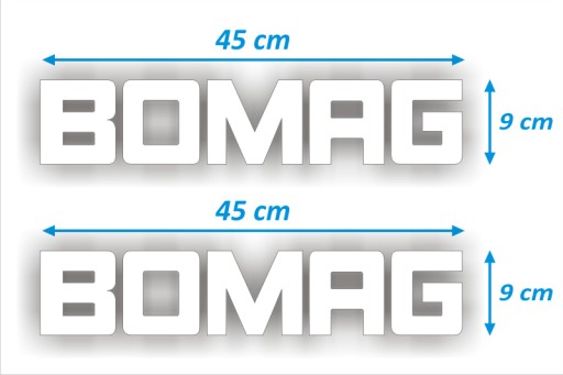 НАКЛЕЙКИ НАКЛЕЙКИ - BOMAG - 2 шт. - БЕЛЫЕ.