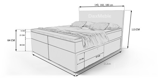 Континентальная кровать 140 - контейнер, 3 светодиодных матраса