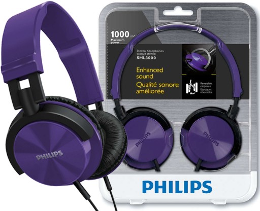 НАУШНИКИ-НАКЛАДКИ PHILIPS SHL3000 ФИОЛЕТОВЫЕ