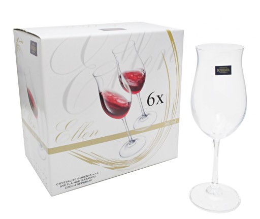Бокалы для вина Bohemia Crystal 6х360мл Ellen