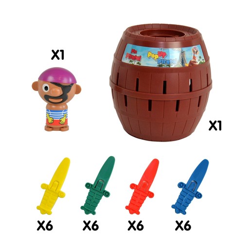 TOMY GAME ADVENTURES OF THE Merry PIRATE POP UP BARREL