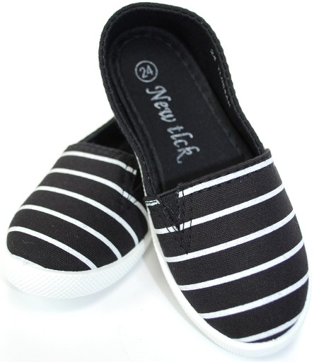 CZARNO- BIAŁE ESPADRYLE SLIPON-y tenisówki r 25