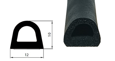 Уплотнитель оконный SD-54 ЧЕРНЫЙ 12х10