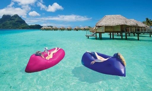Nadmuchiwana Rozkładana Sofa Leżak Fotel Plażowy Materac na Plaże 9027 żółt