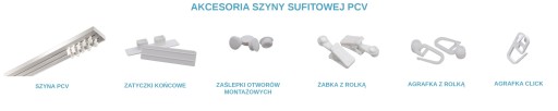 KARNISZ 2-torowy 180 Szyna sufitowa PCV II