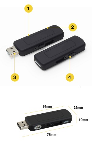 ДИКТОФОН 8 ГБ USB 16 Ч. ДЕТ. ГОЛОС