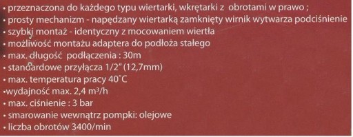 Pompka pompa na wiertarkę wkrętarkę 20368