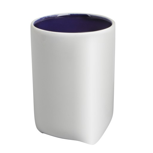 KUBEK na szczoteczki do łazienki z ceramiki biały ceramiczny frozen white
