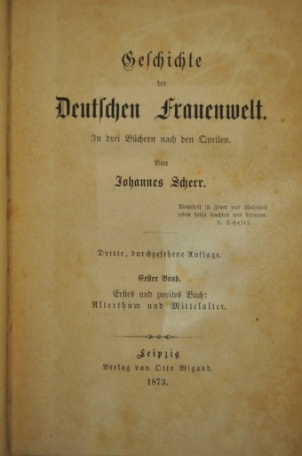 1873 / ЭКСЛИБРИС / V ШЕНК - ИСТОРИЯ НЕМЕЦКИХ ЖЕНЩИН /509