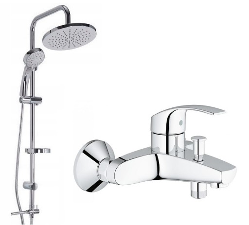 DESZCZOWNICA 25 + BATERIA WANNOWA GROHE EUROSMART