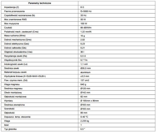 Monacor SPH-165 НЧ-динамик 50WRMS