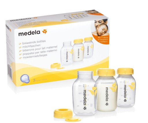 Бутылочка для груди Medela 3x с принтом, 150 мл