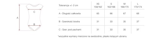 BODY BALETOWE STRÓJ DO GIMNASTYKI BALETU X3 BC XS