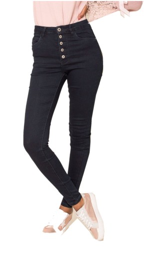 W527 NAVY SKIN JEANS HIGH WAIST SKIN женские брюки на пуговицах 38 M