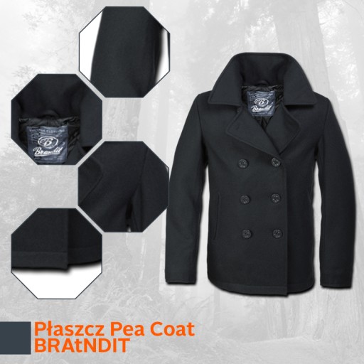 Brandit Classic Coat Pea Coat Шерстяное полупальто L