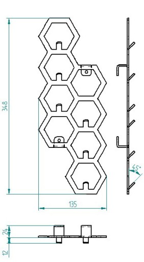 decolicious_pl, вертикальная вешалка для ключей HEXAGON