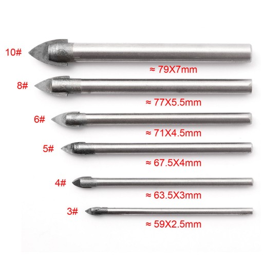 СВЕРЛА ДЛЯ СТЕКЛОКЕРАМИЧЕСКОЙ ПЛИТКИ НАБОР СВЕРЛ 6 шт.