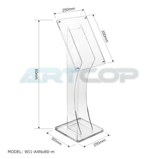 А4 - Подставка из оргстекла для описания листовки 80см