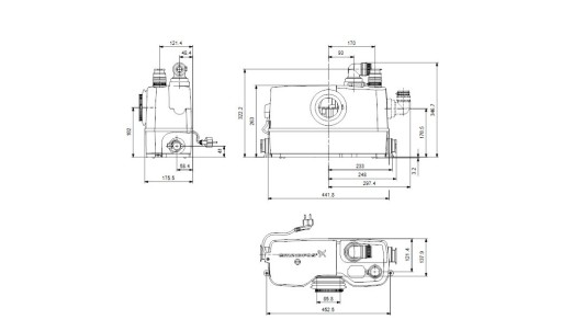 GRUNDFOS SOLOLIFT2 WC-3 НАСОС ДЛЯ Унитаза НАСОС ДЛЯ Унитаза