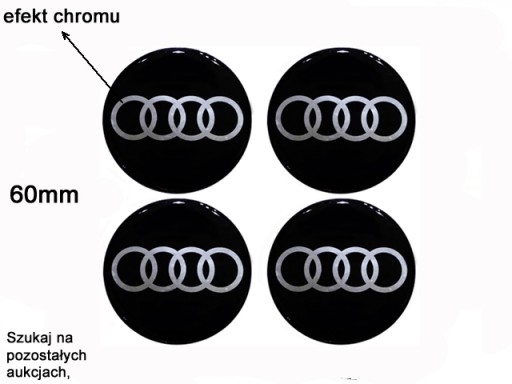 ЭМБЛЕМЫ AUDI 55 мм НАКЛЕЙКИ НА КОЛЕСНЫЕ КОЛЛЕКИ АЛЮМИНИЕВЫЕ КОЛЕСА