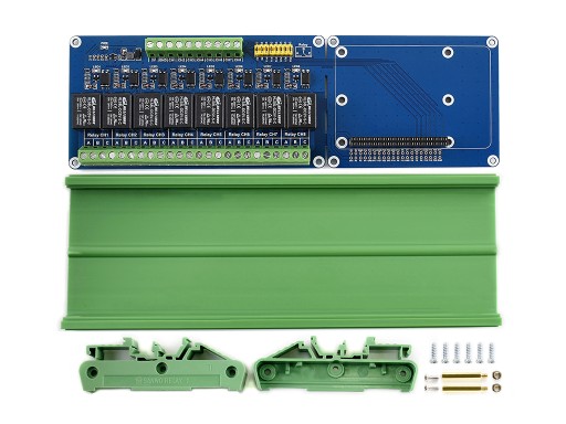 Модуль с 8 реле для DIN-рейки Raspberry Pi