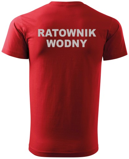 CZERWONA WIDOCZNA KOSZULKA T-SHIRT RATOWNIK WODNY