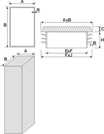 Заглушка 60x80 Заглушка профильная сталь Серый