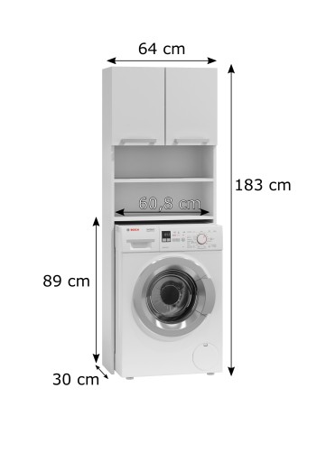 ШКАФ ДЛЯ СТИРАЛЬНОЙ МАШИНЫ Pola 64x30x183 см ДЛЯ ВАННОЙ КОМНАТЫ