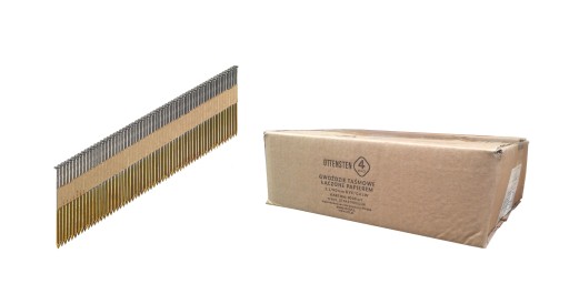 GWOŹDZIE na taśmie papier 2,8x65mm 3tys gwoździarka GŁADKIE CZARNE