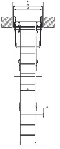 Чердачная лестница с люком FAKRO LWK PLUS 86x140 3,05 м