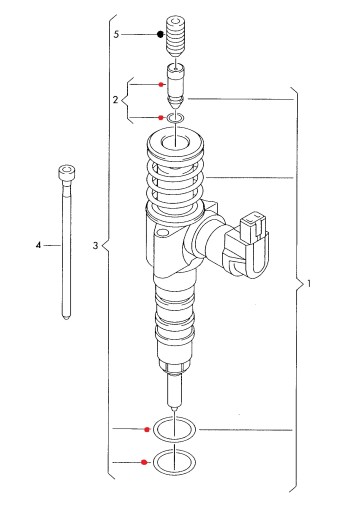Уплотнения насос-форсунки 03G198051D Siemens
