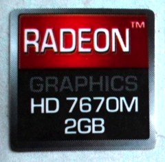 Naklejka Radeon Graphics7670M 2GB Oryginalna.(103)