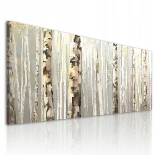 02148 Obraz na płótnie PEJZAŻ LAS 150x60cm