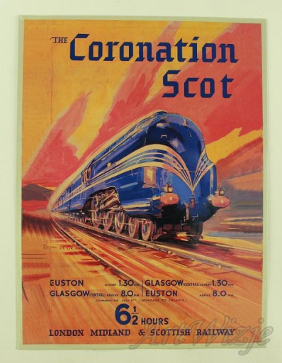 Coronation Scot lokomotywa plakat brytyjska kolej