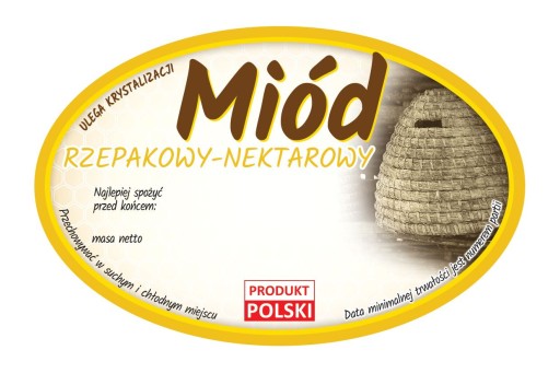 Etykiety na Miód Rzepakowy (100szt) - wzór E364