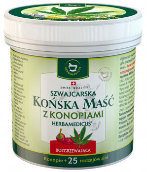 Końska maść konopna rozgrzewaąca szwajcarska 250ml