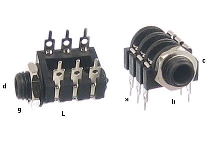 Gniazdo Jack 6.3 stereo do druku CJ3058 - 2 sztuki