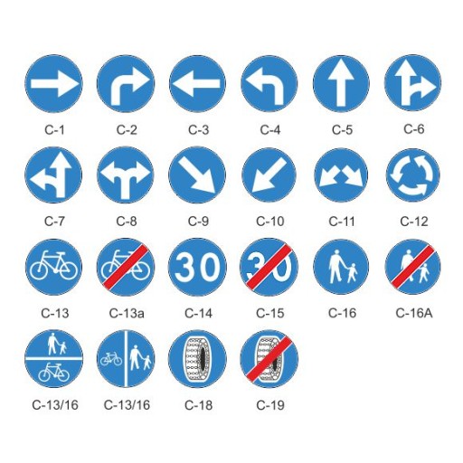 Znak Drogowy Nakazu C 400mm folia 1 generacji