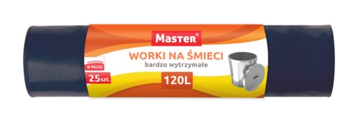 Worki na śmieci odpady czarne 120l 25sz biuro dom