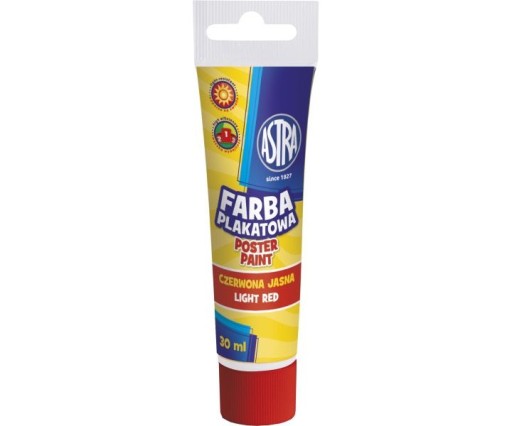 FARBA PLAKATOWA ASTRA TUBA 30 ml CZERWONA JASNA