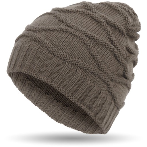 W316 B BEANIE DAMSKA ZIMOWA CZAPKA DZIANINOWA