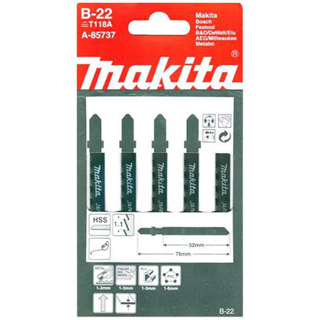 MAKITA A-85737 BRZESZCZOTY B22 HSS METAL 5 szt