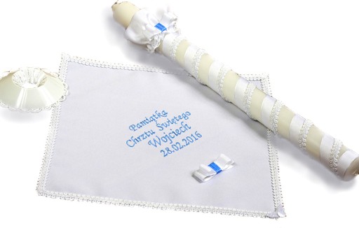 BIAŁA SZATKA ŚWIECA NA CHRZEST/DO CHRZTU