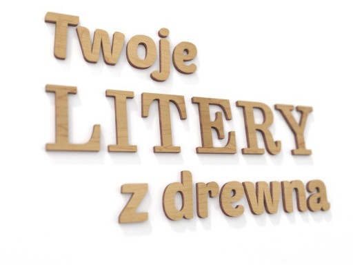 Twoje napisy z drewna Literki 3D ścienne wys. 19cm