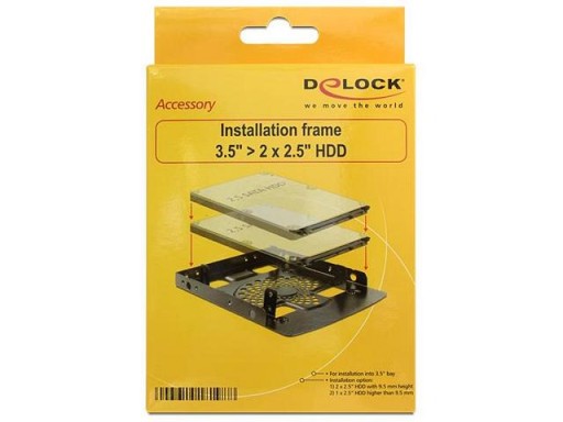 Szyny Ramka Sanki dwa 2x HDD SSD 2.5 cala do 3.5 3